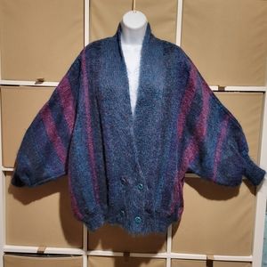 Vtg Dominique Maranda Mohair Double Breasted Batwing Dolman Blouson Sweater